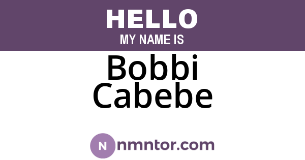 Bobbi Cabebe