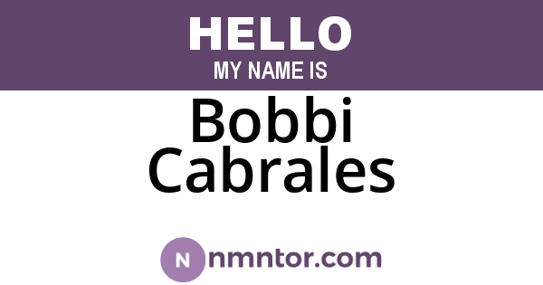 Bobbi Cabrales