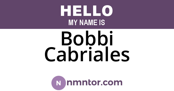 Bobbi Cabriales