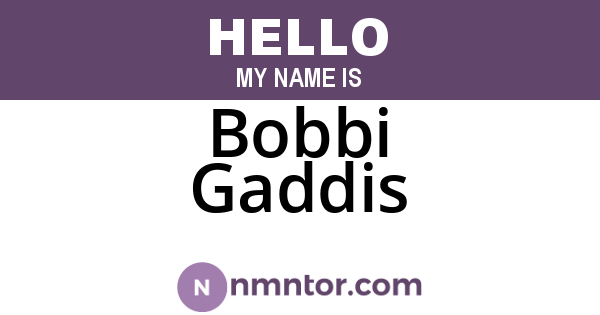 Bobbi Gaddis
