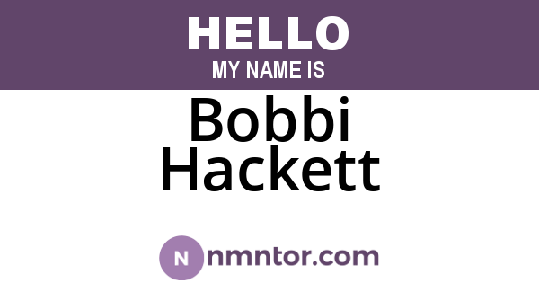 Bobbi Hackett