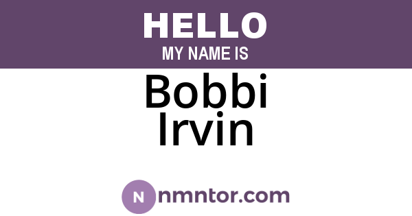 Bobbi Irvin