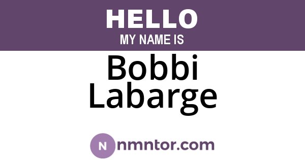 Bobbi Labarge