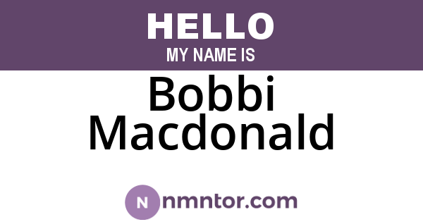 Bobbi Macdonald