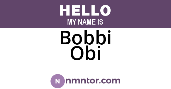Bobbi Obi