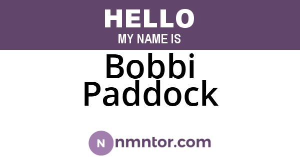 Bobbi Paddock