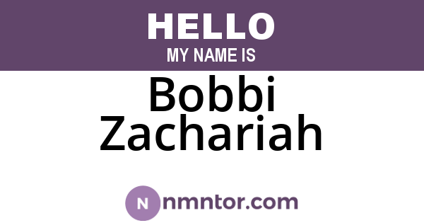 Bobbi Zachariah