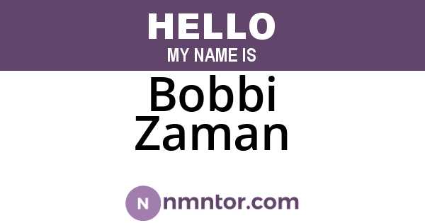 Bobbi Zaman