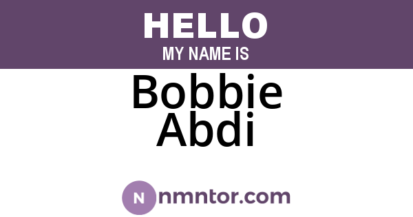Bobbie Abdi