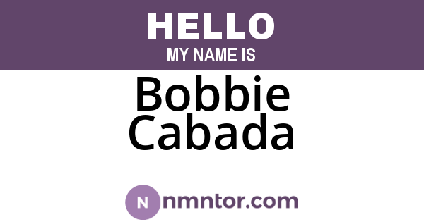 Bobbie Cabada