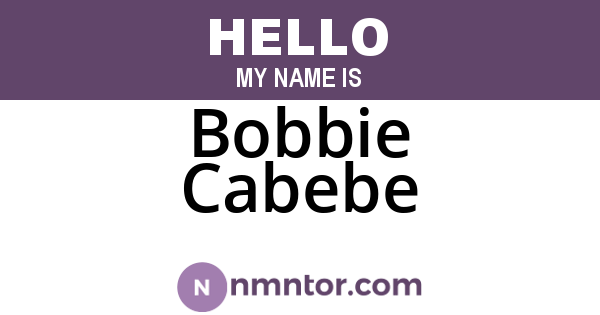 Bobbie Cabebe