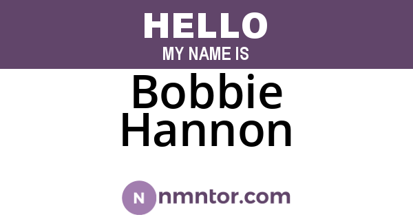 Bobbie Hannon