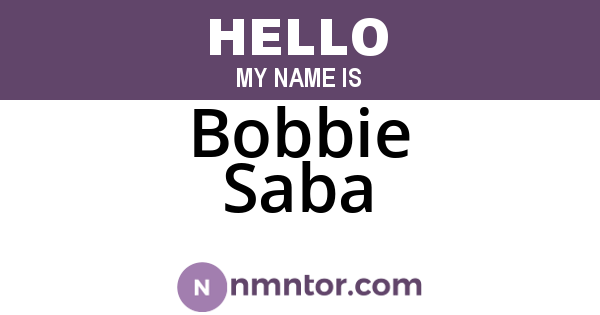 Bobbie Saba
