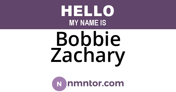 Bobbie Zachary