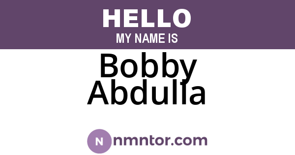 Bobby Abdulla