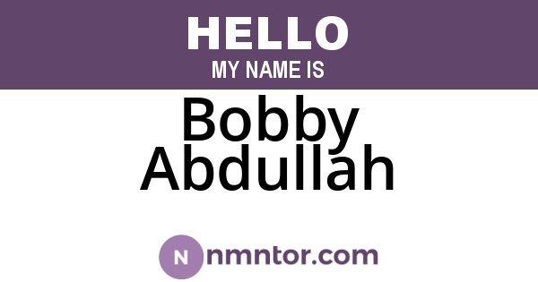 Bobby Abdullah