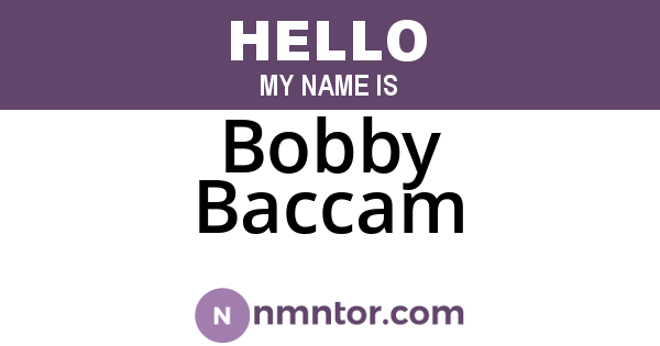 Bobby Baccam