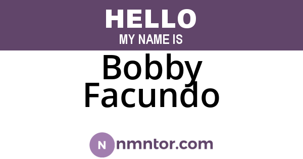 Bobby Facundo