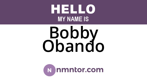 Bobby Obando