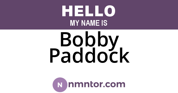 Bobby Paddock