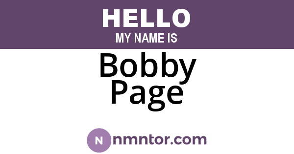 Bobby Page