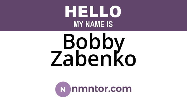 Bobby Zabenko