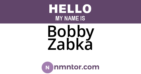 Bobby Zabka