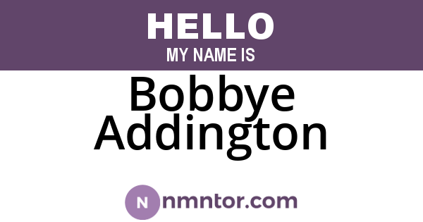 Bobbye Addington
