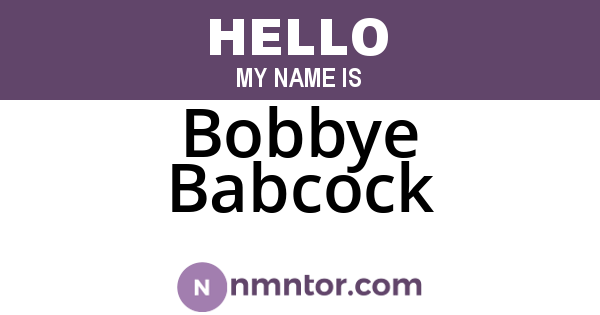 Bobbye Babcock