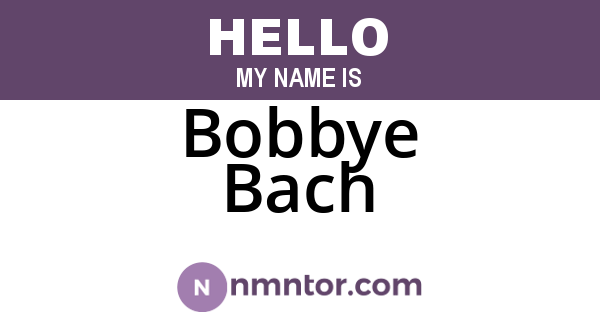 Bobbye Bach