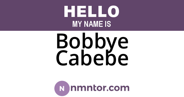 Bobbye Cabebe