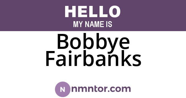 Bobbye Fairbanks