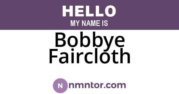 Bobbye Faircloth