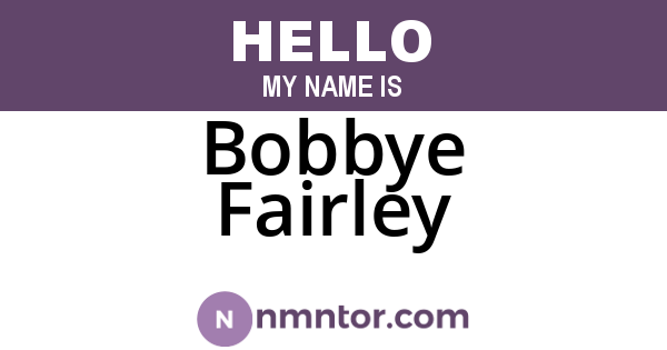 Bobbye Fairley