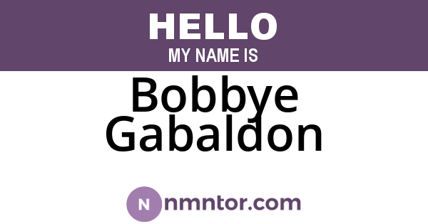 Bobbye Gabaldon
