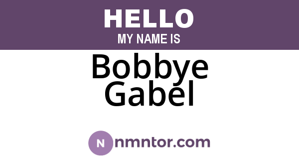Bobbye Gabel