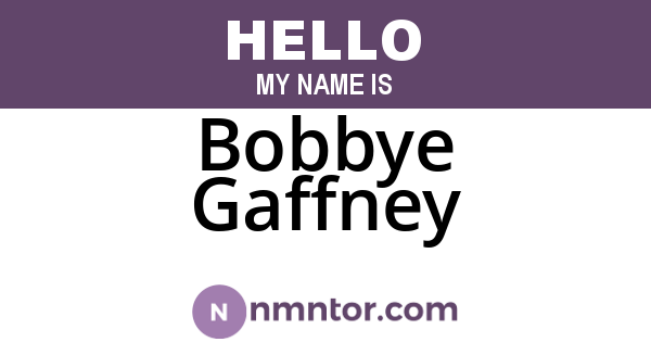 Bobbye Gaffney