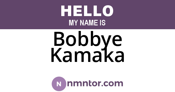 Bobbye Kamaka