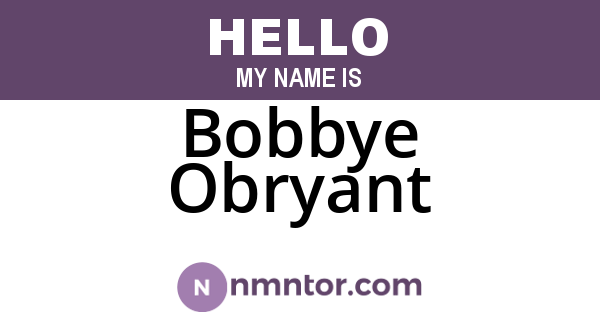 Bobbye Obryant