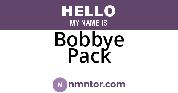 Bobbye Pack