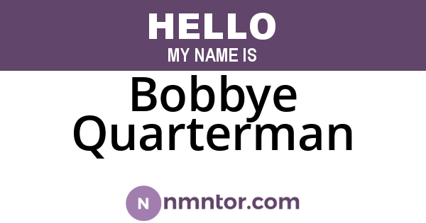 Bobbye Quarterman