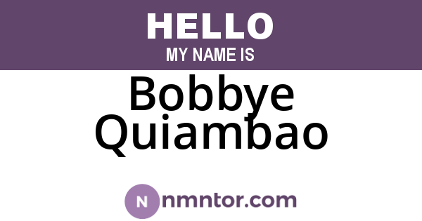 Bobbye Quiambao
