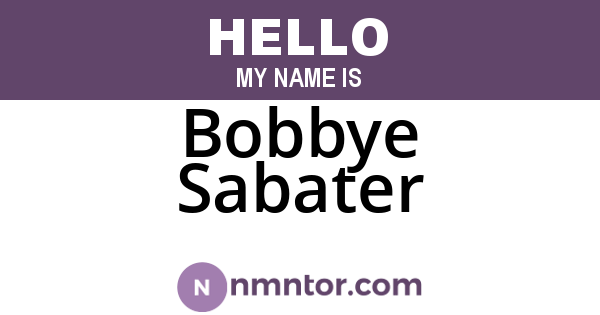 Bobbye Sabater