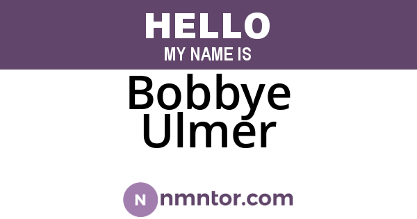 Bobbye Ulmer