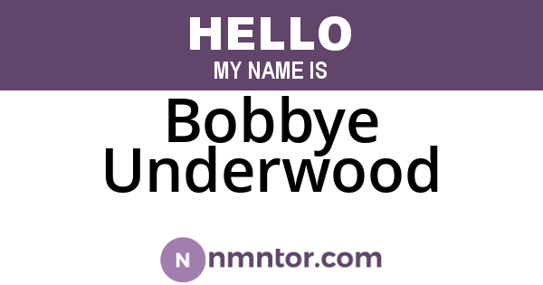 Bobbye Underwood