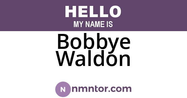 Bobbye Waldon