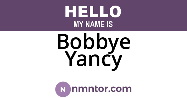Bobbye Yancy