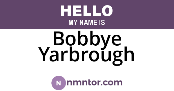 Bobbye Yarbrough