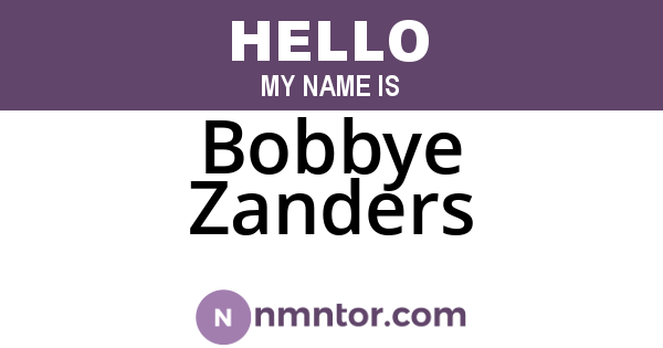 Bobbye Zanders