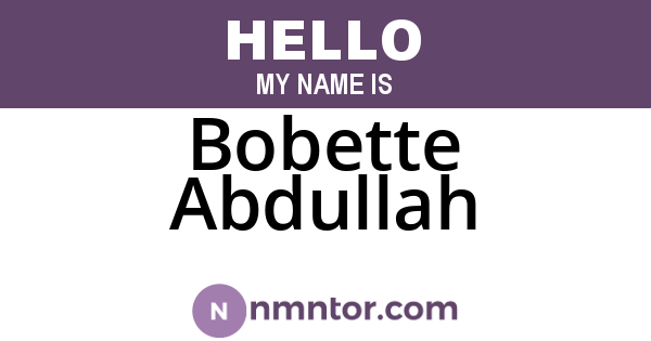Bobette Abdullah